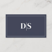 Modern Minimalist Dark Gray White Initials QR Code Visitekaartje (Voorkant)