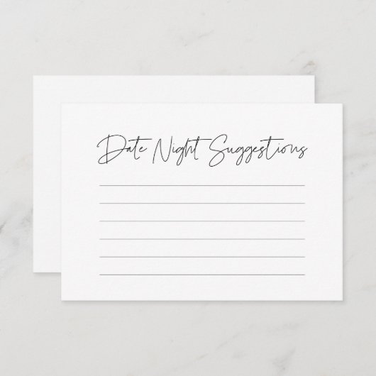Modern Minimalist Date night ideas Informatiekaartje (Voorkant / Achterkant)
