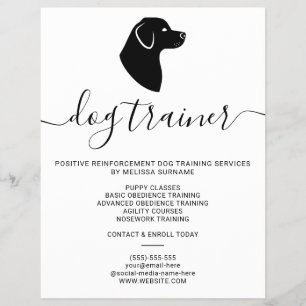 Modern minimalist Dog Silhouette - Dog Trainer Flyer