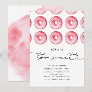 Modern minimalist donut Two Sweet Birthday Kaart