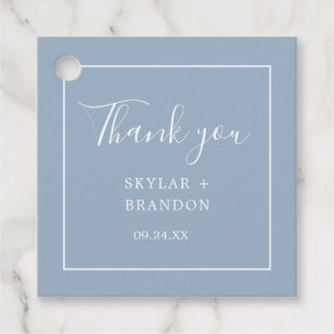 Modern Minimalist Dusty Blue dank u Bedankjes Labels