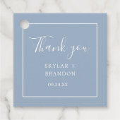 Modern Minimalist Dusty Blue dank u Bedankjes Labels (Voorkant)