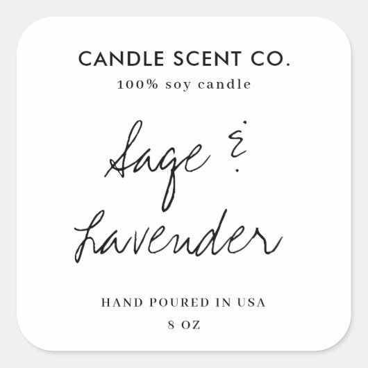 Modern Minimalist Editable Candle Label Template (Voorkant)