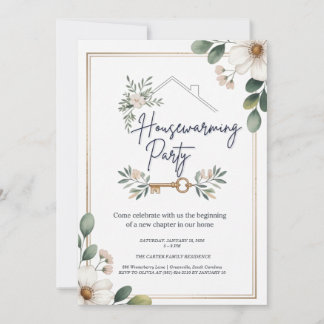 Modern Minimalist Editable Housewarming Invitation Kaart