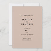 Modern Minimalist Elegant Bisque Wedding Kaart (Achterkant)