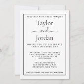 Modern Minimalist Elegant Black and White Script  Kaart (Voorkant)