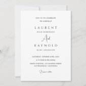 Modern Minimalist Elegant Black White  Kaart (Voorkant)