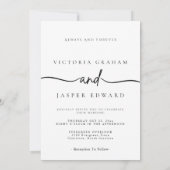 Modern Minimalist Elegant Luxury Wedding Kaart (Achterkant)