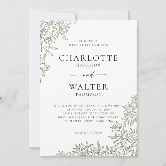 Modern Minimalist Elegant Wedding Invitations (Devant)