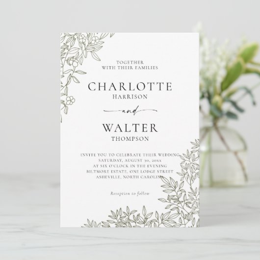 Modern Minimalist Elegant Wedding Invitations (Debout devant)