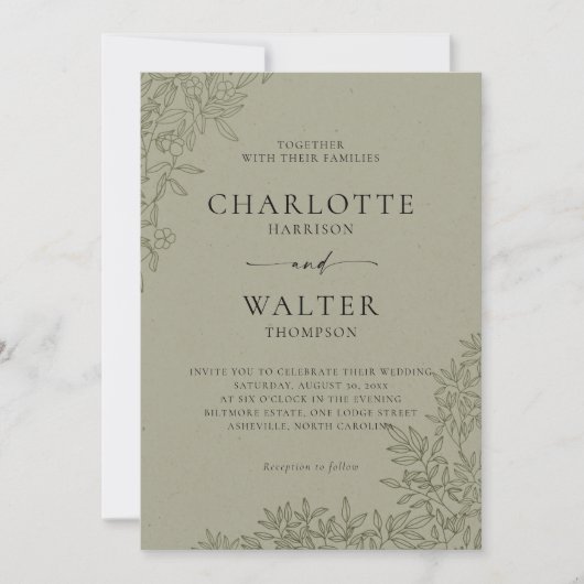 Modern Minimalist Elegant Wedding Invitations (Devant)