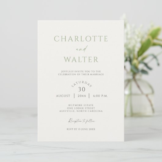Modern Minimalist Elegant Wedding Invitations (Debout devant)