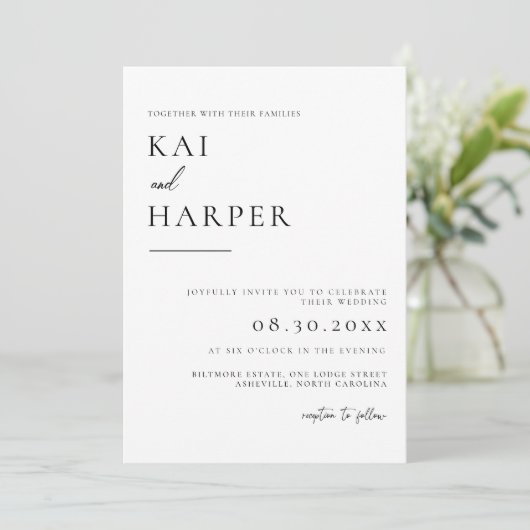 Modern Minimalist Elegant Wedding Invitations (Debout devant)