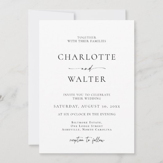 Modern Minimalist Elegant Wedding Invitations (Devant)