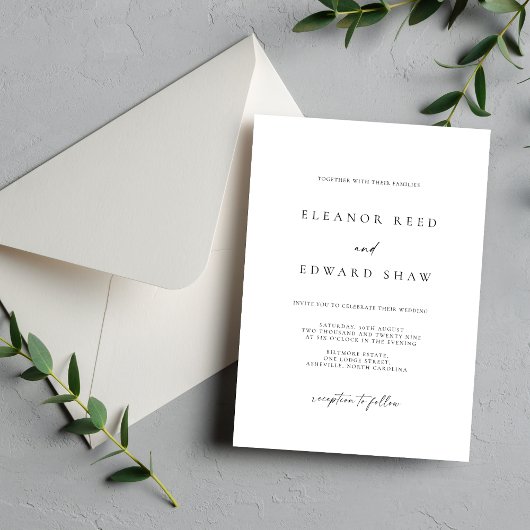 Modern Minimalist Elegant Wedding Invitations