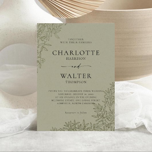 Modern Minimalist Elegant Wedding Invitations