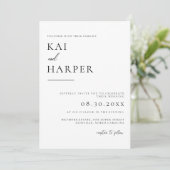 Modern Minimalist Elegant Wedding Invitations Save The Date (Staand voorkant)