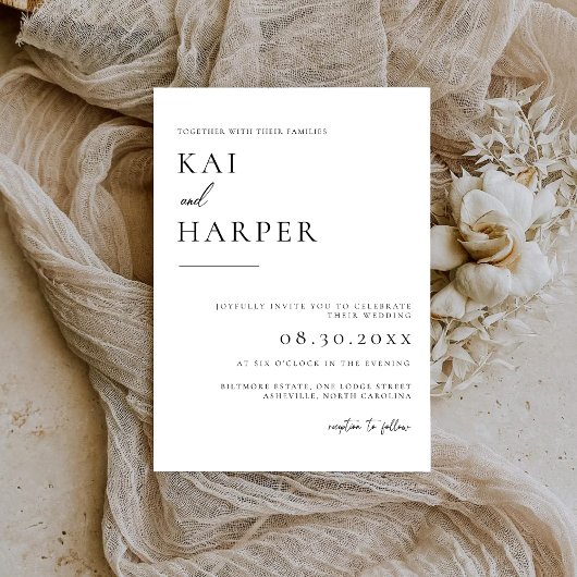Modern Minimalist Elegant Wedding Invitations Save The Date