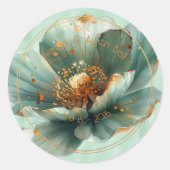 Modern Minimalist Emerald and Gold Wedding Sticker (Devant)