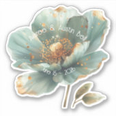 Modern Minimalist Emerald and Gold Wedding Sticker (Devant)