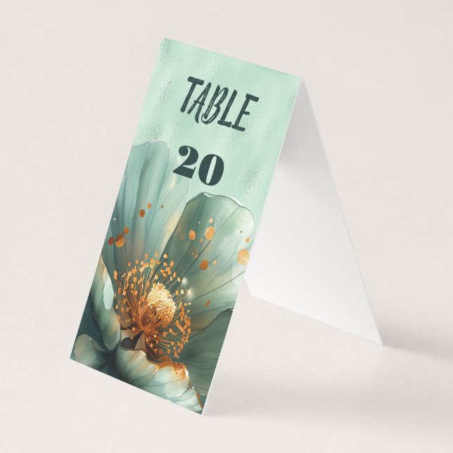 Modern Minimalist Emerald and White Wedding Kaart (Voorkant)