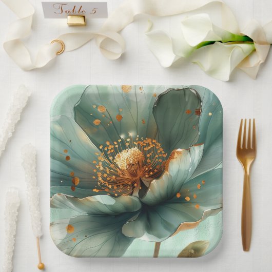 Modern Minimalist Emerald and White Wedding Papieren Bordje (Huwelijk)