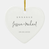 Modern Minimalist Engagement Photo Keramisch Ornament (Voorkant)
