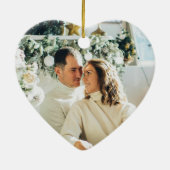 Modern Minimalist Engagement Photo Keramisch Ornament (Achterkant)