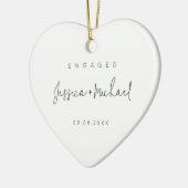 Modern Minimalist Engagement Photo Keramisch Ornament (Links)