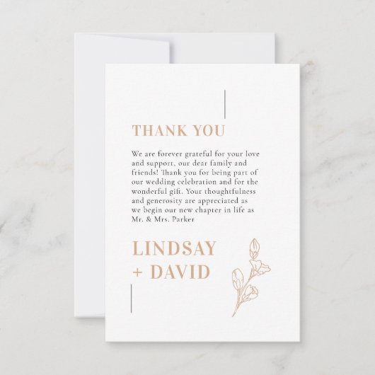 Modern Minimalist Foliage Dank u kaart (Voorkant)