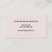 Modern minimalist generic baby pink visitekaartje (Achterkant)