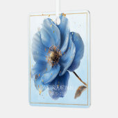 Modern Minimalist Gold and Blue Poppy Ornament (Voorkant links)