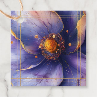 Modern Minimalist Gold and Purple Wedding  Bedankjes Labels