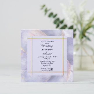 Modern Minimalist Gold and Purple Wedding  Gastenboek