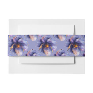 Modern Minimalist Gold and Purple Wedding  Uitnodigingen Wikkel