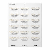 Modern minimalist Gold Confetti Wedding Address La Etiket (Full Sheet)