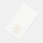 Modern Minimalist Gold Custom Wedding Monogram Servet (Hoek)