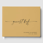 Modern Minimalist Gold Script Wedding Gastenboek (Voorkant)