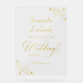 Modern Minimalist Golden Floral Wedding Welcome (Recto)