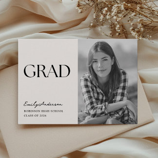 Modern Minimalist Graduation Photo Announcement Aankondiging