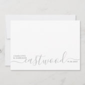 Modern Minimalist Gray Monogram Wedding Bedankkaart (Voorkant)