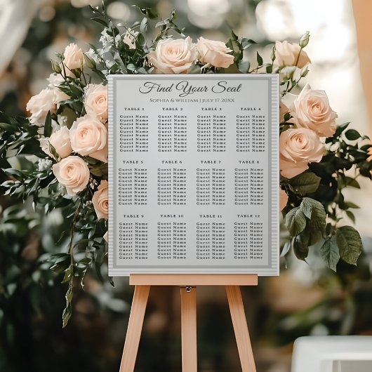 Modern Minimalist Gray Striped Wedding Seating Cha