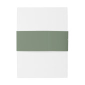 Modern Minimalist Green Leave Wedding Uitnodigingen Wikkel (Achterkant Voorbeeld)