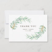 Modern Minimalist Greenery Foliage Wedding Bedankkaart (Voorkant)