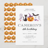 Modern minimalist Halloween Birthday Party Kaart (Voorkant / Achterkant)
