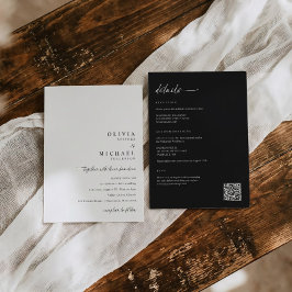 Modern Minimalist Handwriting All in One Wedding Kaart