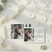 Modern Minimalist Handwritten Script Photo Wedding Bedankkaart