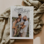 Modern Minimalist Happy Holidays Script Christmas Feestdagenkaart