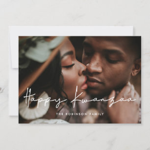 Modern minimalist Happy Kwanzaa foto Feestdagenkaart