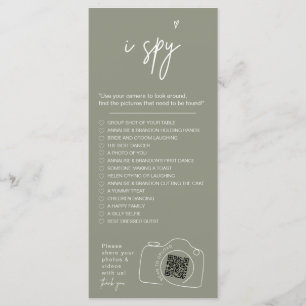 Modern Minimalist Ik spion bruiloft spel Foto's de Menu